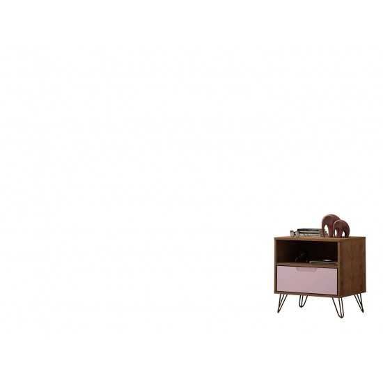 Rockefeller 1.0 Nightstand in Nature and Rose Pink