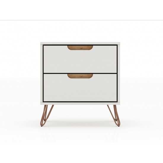 Rockefeller 2.0 Nightstand in Off White and Nature