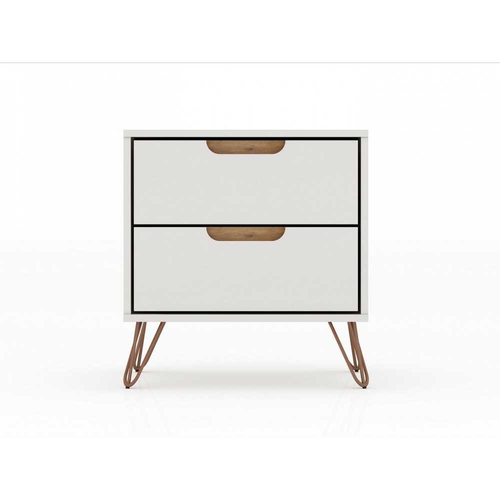 Rockefeller 2.0 Nightstand in Off White and Nature