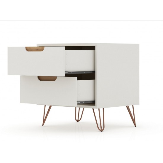 Rockefeller 2.0 Nightstand in Off White and Nature