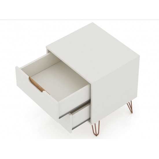 Rockefeller 2.0 Nightstand in Off White and Nature