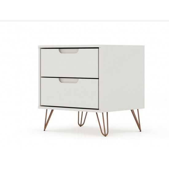 Rockefeller 2.0 Nightstand in Off White and Nature