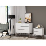 Rockefeller Dresser and Nightstand Set in Black