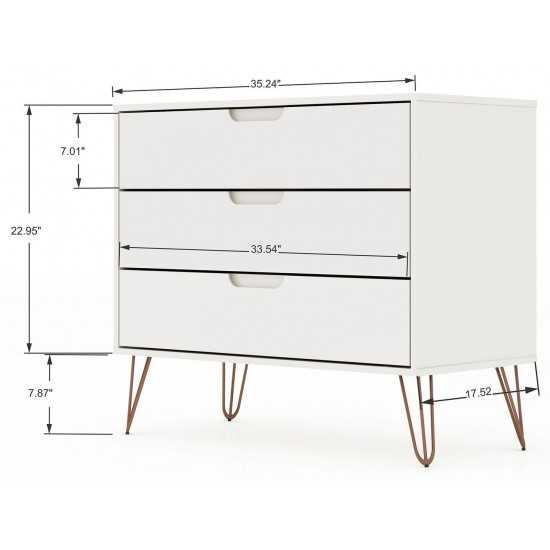 Rockefeller Dresser and Nightstand Set in Off White