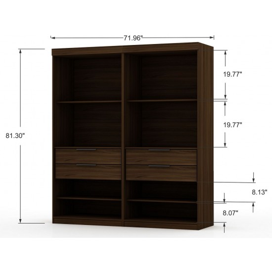 Mulberry Open 2 Sectional Closet - Set of 2 in Brown