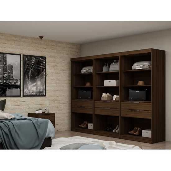 Mulberry Open 3 Sectional Closet - Set of 3 in Brown