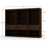 Mulberry Open 3 Sectional Closet - Set of 3 in Brown