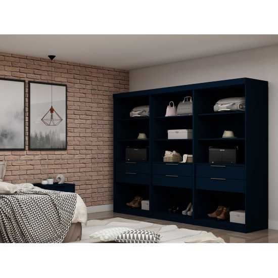 Mulberry Open 3 Sectional Closet - Set of 3 in Tatiana Midnight Blue