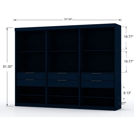 Mulberry Open 3 Sectional Closet - Set of 3 in Tatiana Midnight Blue