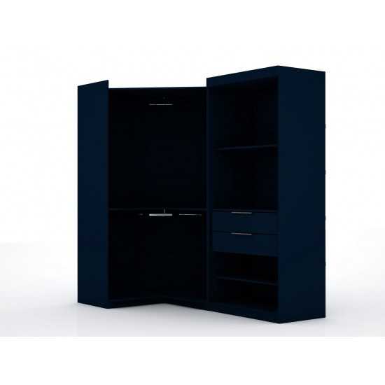 Mulberry Open 2 Sectional Corner Closet - Set of 2 in Tatiana Midnight Blue