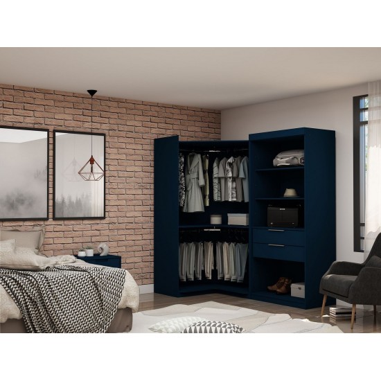 Mulberry Open 2 Sectional Corner Closet - Set of 2 in Tatiana Midnight Blue