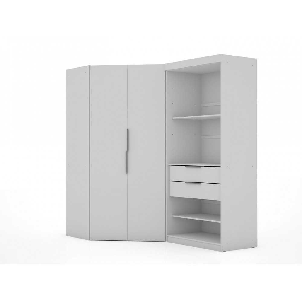 Mulberry 2.0 Semi Open 2 Sectional Corner Closet - Set of 2 in White Mulberry 2.0 Semi Open 2 Sectional Corner Closet - Set of 2 in White