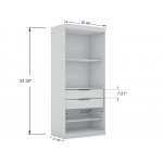 Mulberry 2.0 Semi Open 2 Sectional Corner Closet - Set of 2 in White