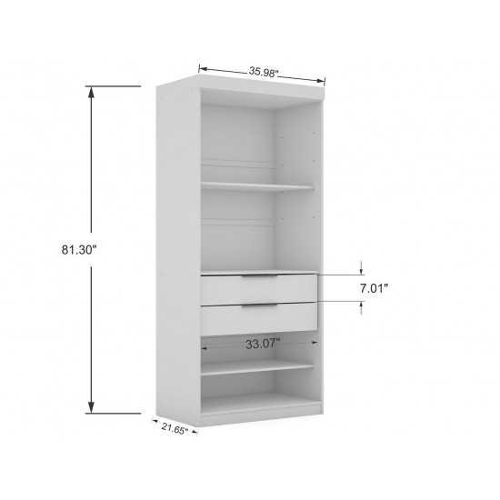 Mulberry 2.0 Semi Open 2 Sectional Corner Closet - Set of 2 in White