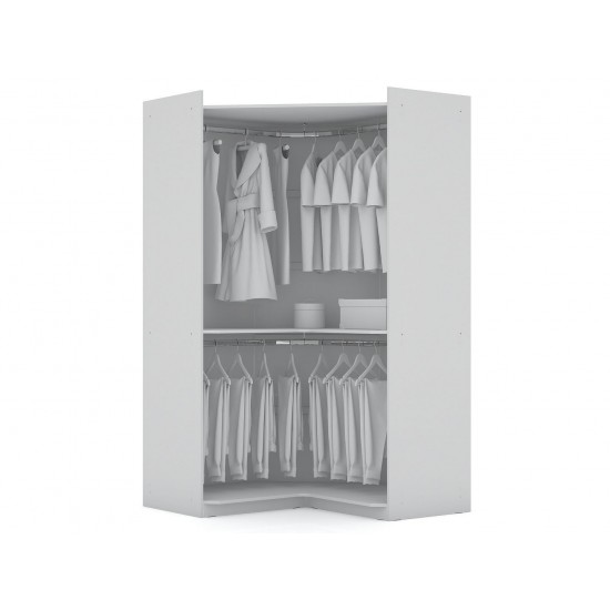 Mulberry 2.0 Semi Open 2 Sectional Corner Closet - Set of 2 in White