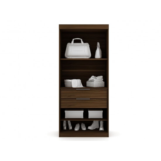 Mulberry 2.0 Semi Open 2 Sectional Corner Closet - Set of 2 in Brown