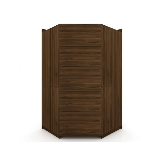 Mulberry 2.0 Semi Open 2 Sectional Corner Closet - Set of 2 in Brown