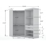 Mulberry 3.0 Sectional Corner Wardrobe Closet - Set of 2 in White