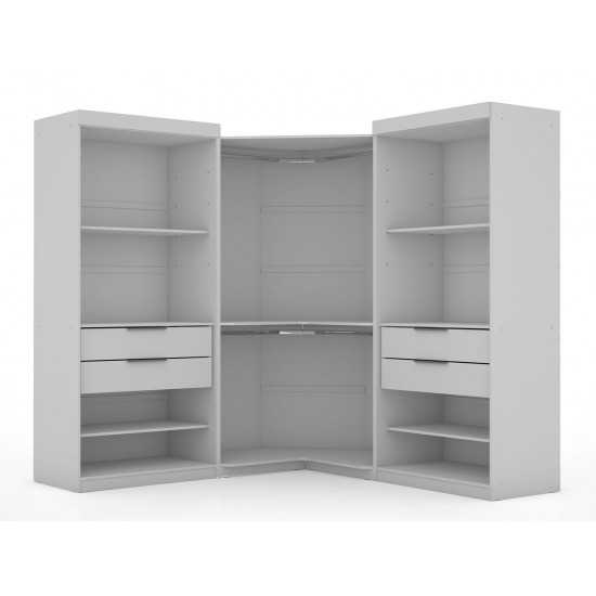 Mulberry Open 3 Sectional Corner Closet - Set of 3 in White