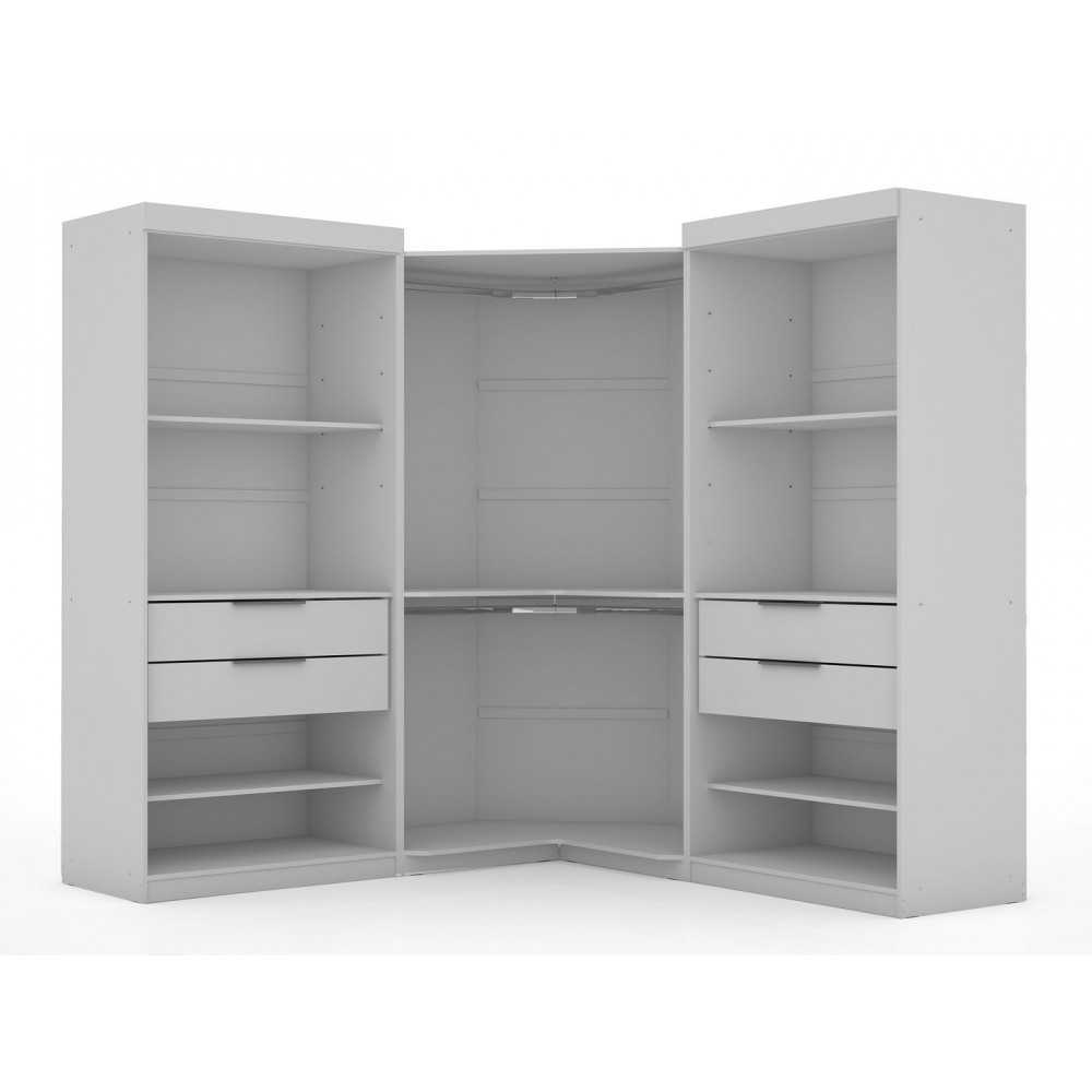 Mulberry Open 3 Sectional Corner Closet - Set of 3 in White