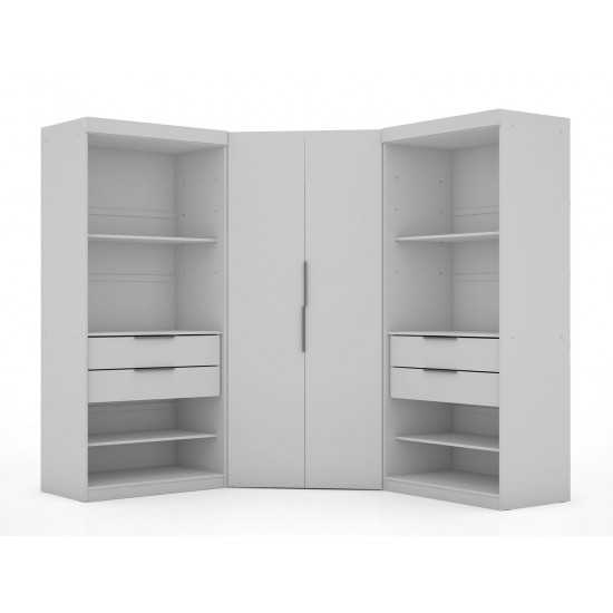 Mulberry 2.0 Semi Open 3 Sectional Corner Closet - Set of 3 in White