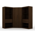 Mulberry 2.0 Semi Open 3 Sectional Corner Closet - Set of 3 in Brown