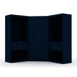 Mulberry 2.0 Semi Open 3 Sectional Corner Closet - Set of 3 in Tatiana Midnight Blue