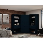 Mulberry 2.0 Semi Open 3 Sectional Corner Closet - Set of 3 in Tatiana Midnight Blue