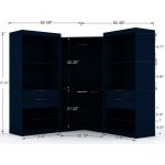 Mulberry 2.0 Semi Open 3 Sectional Corner Closet - Set of 3 in Tatiana Midnight Blue