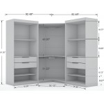 Mulberry 3.0 Sectional Corner Closet - Set of 3 in White