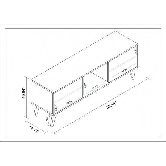 Doyers 53.15 TV Stand in White and Nut Brown