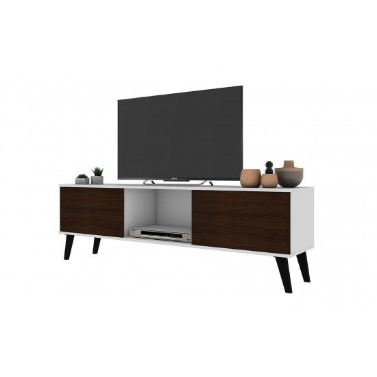 Doyers 53.15 TV Stand in White and Nut Brown