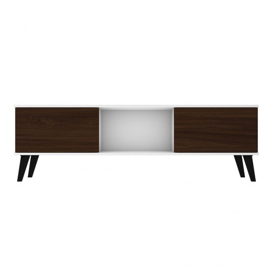 Doyers 62.20 TV Stand in White and Nut Brown