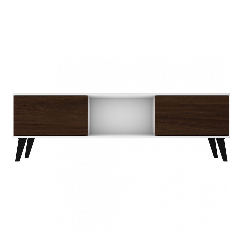 Doyers 62.20 TV Stand in White and Nut Brown