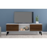 Doyers 62.20 TV Stand in White and Nut Brown