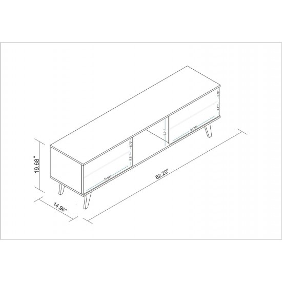 Doyers 62.20 TV Stand in White and Nut Brown