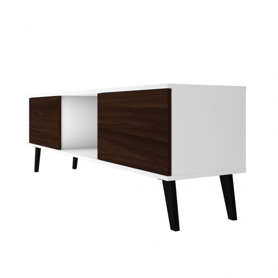 Doyers 62.20 TV Stand in White and Nut Brown