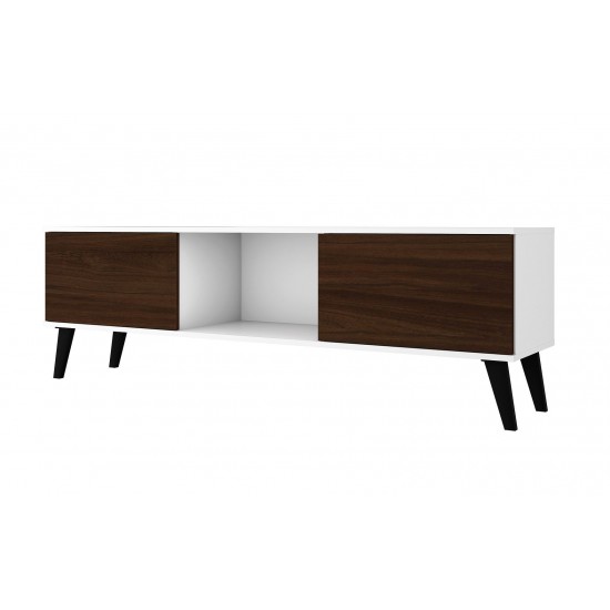 Doyers 62.20 TV Stand in White and Nut Brown