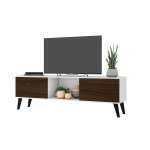 Doyers 62.20 TV Stand in White and Nut Brown