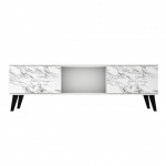 Doyers 62.20 TV Stand in White and Marble Stamp