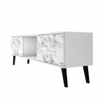 Doyers 62.20 TV Stand in White and Marble Stamp