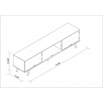 Doyers 70.87 TV Stand in White and Marble Stamp