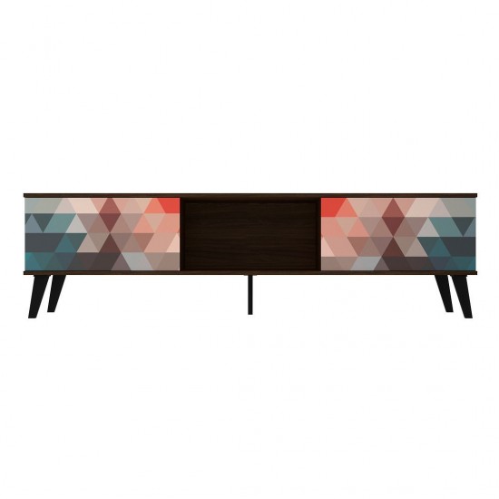 Doyers 70.87 TV Stand in Multi Color Red and Blue