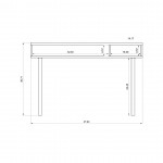 Windsor 47.24 Console Accent Table in Off White and Nature
