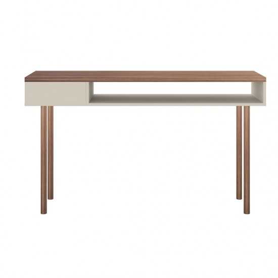 Windsor 47.24 Console Accent Table in Off White and Nature