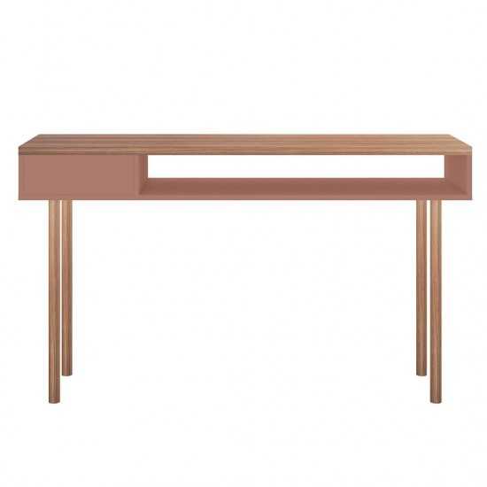 Windsor 47.24 Console Accent Table in Ceramic Pink and Nature