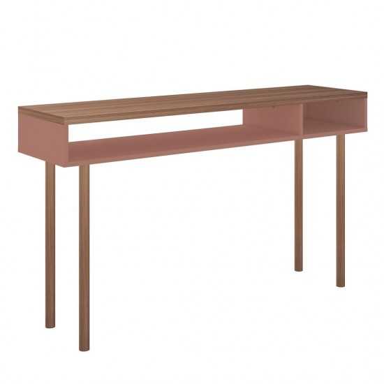 Windsor 47.24 Console Accent Table in Ceramic Pink and Nature