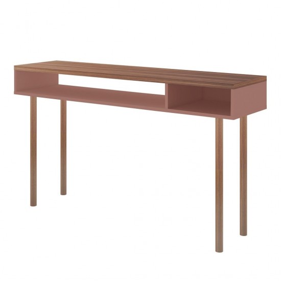 Windsor 47.24 Console Accent Table in Ceramic Pink and Nature