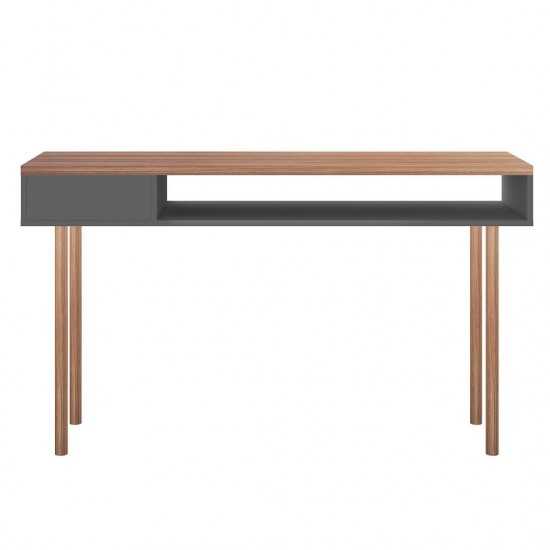 Windsor 47.24 Console Accent Table in Grey and Nature