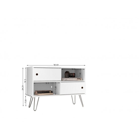 Baxter 35.43" TV Stand in White